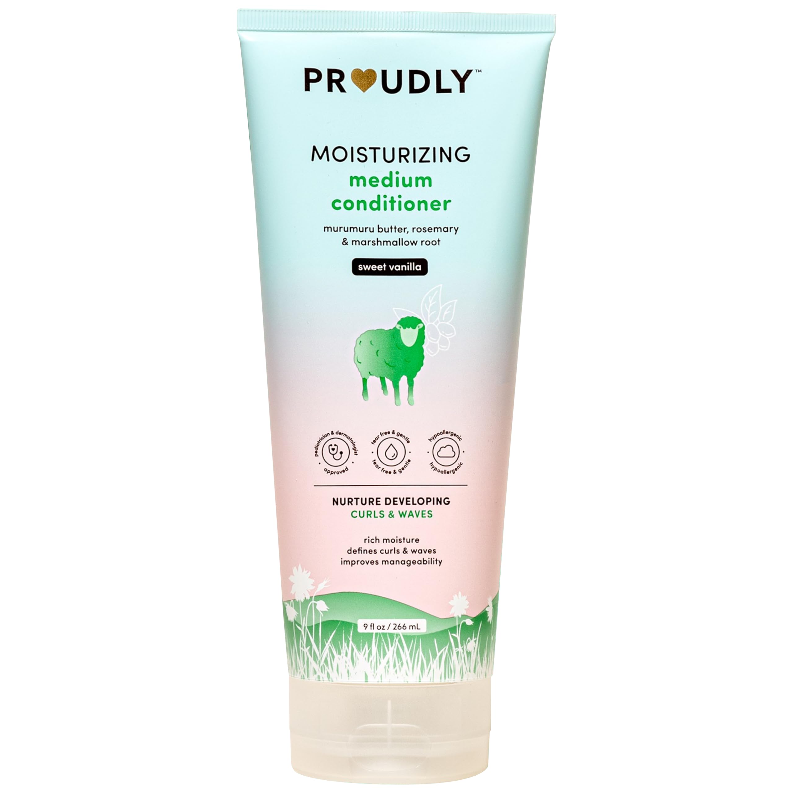 PROUDLY baby-conditioner bottle front view highlighting a moisture-rich formula.