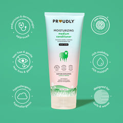 PROUDLY baby-conditioner cream close-up shows creamy texture and slip for detangling.