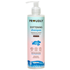 PROUDLY Softening Shampoo on kid curls for detangling and softness