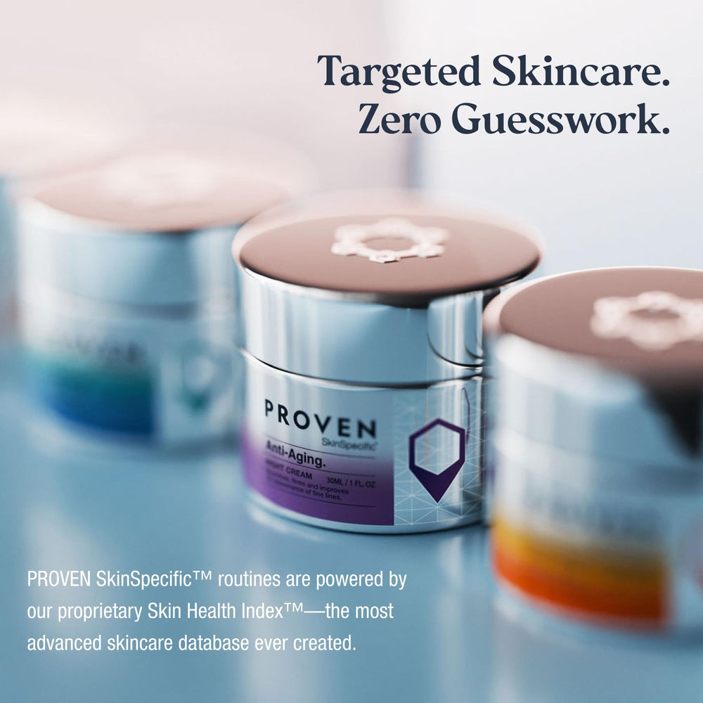 PROVEN SkinSpecific Night Cream jar with rich texture for smoother skin and reduced fine lines.