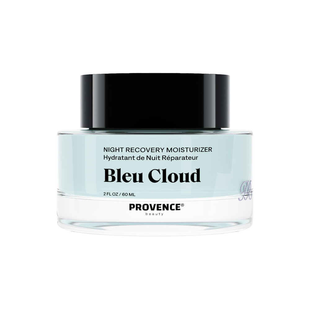 Provence Beauty Bleu Cloud Night Moisturizer bottle showing deep overnight hydration