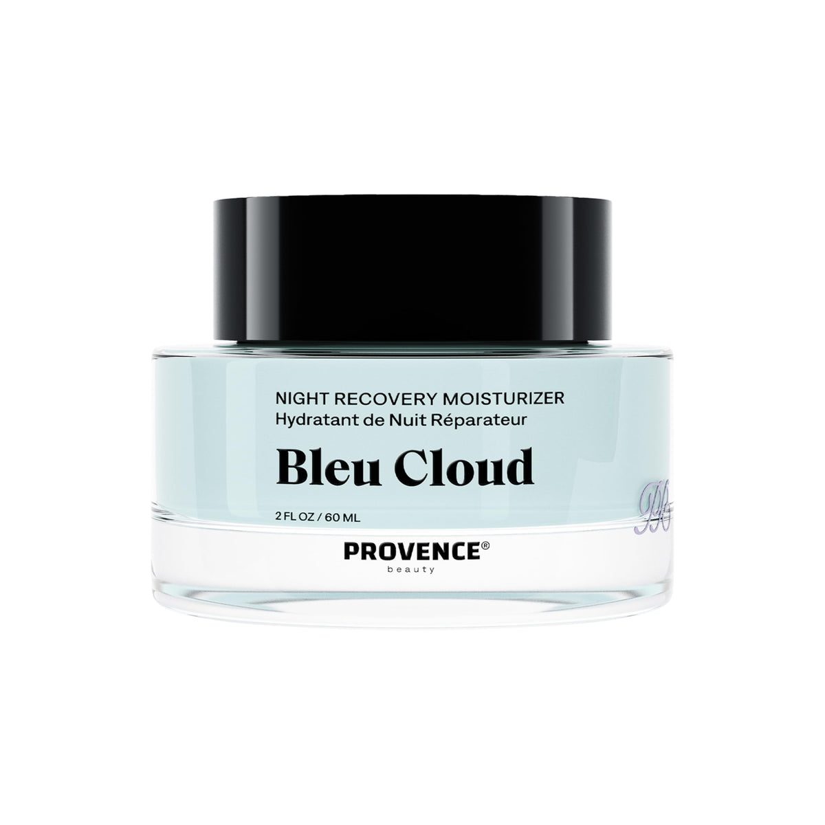 Provence Beauty Bleu Cloud Night Moisturizer bottle showing deep overnight hydration