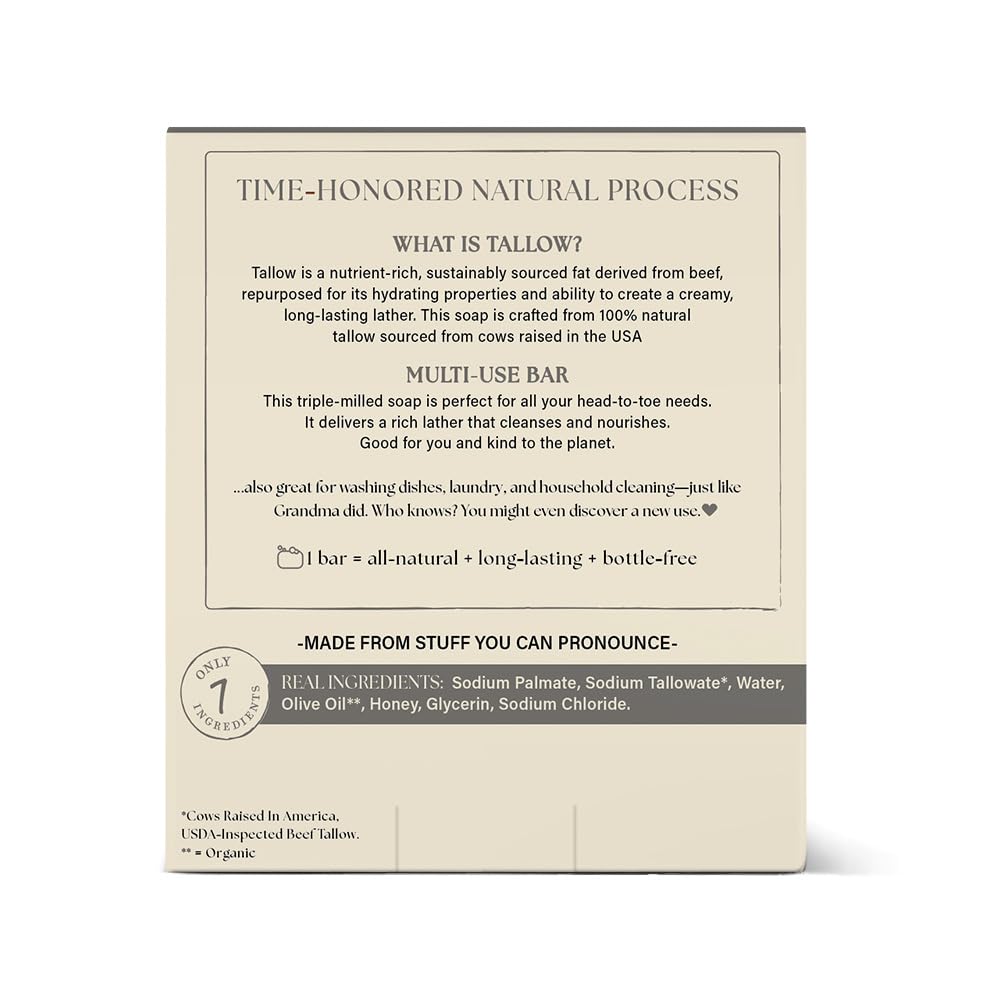 PROVENCE ESSENTIALS rustic lands bar highlights grass-fed tallow for nourishing moisturization