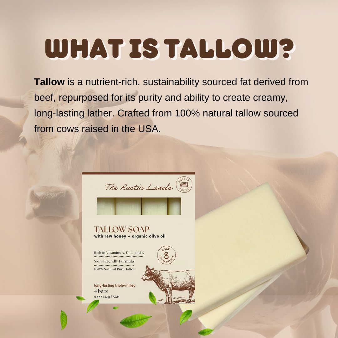 PROVENCE ESSENTIALS Rustic Lands USA-made soap using USDA-inspected tallow