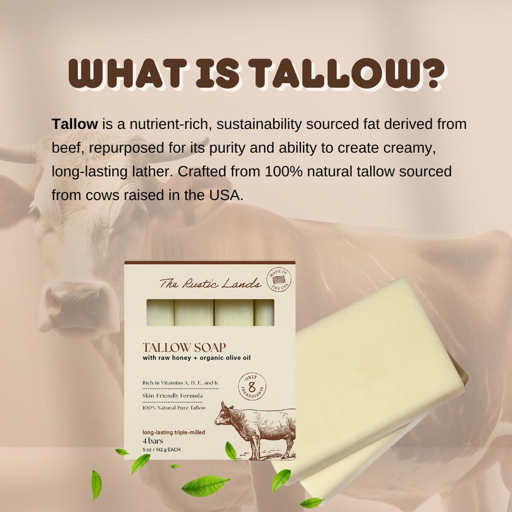 PROVENCE ESSENTIALS Rustic Lands USA-made soap using USDA-inspected tallow