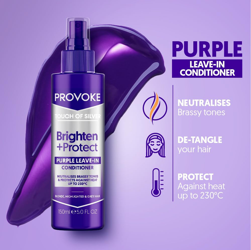 PROVOKE Touch of Silver leave-in conditioner lightweight texture provides weightless softness and manageability.