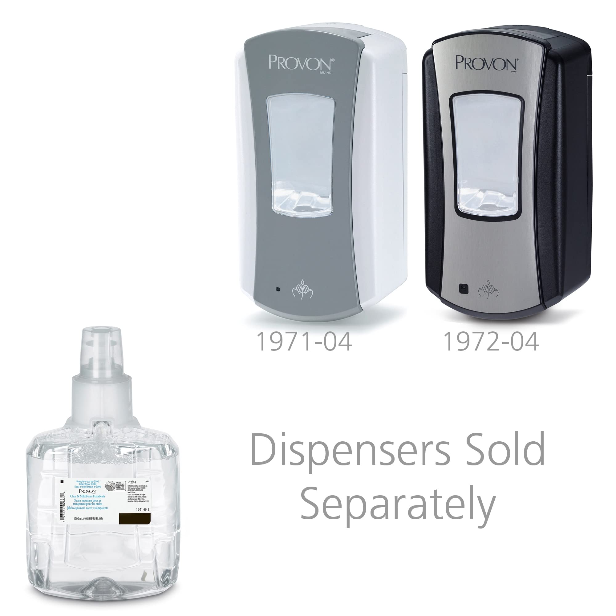Provon LTX-12 foaming handwash in a touch-free dispenser for seamless hand hygiene