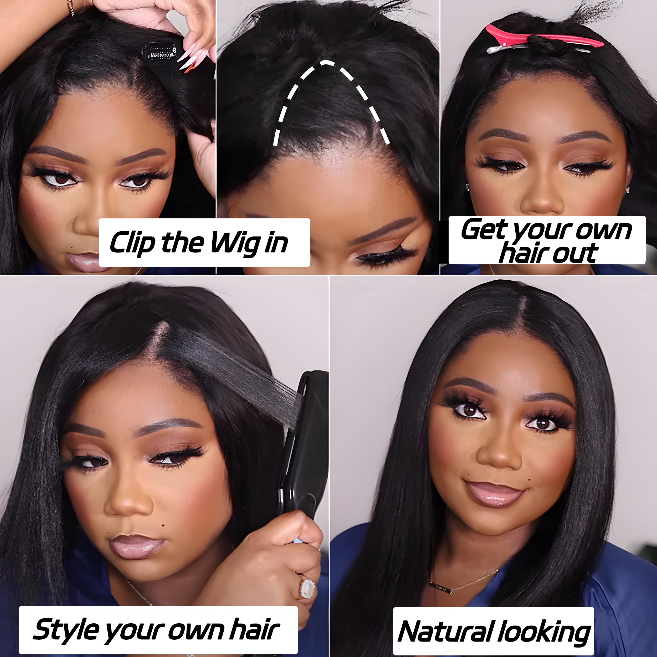 Prtyopp V Part Wig styling options for ponytail and updo