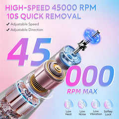 PRYZUNA cordless nail drill rechargeable design offers easy portability for on-the-go sessions.