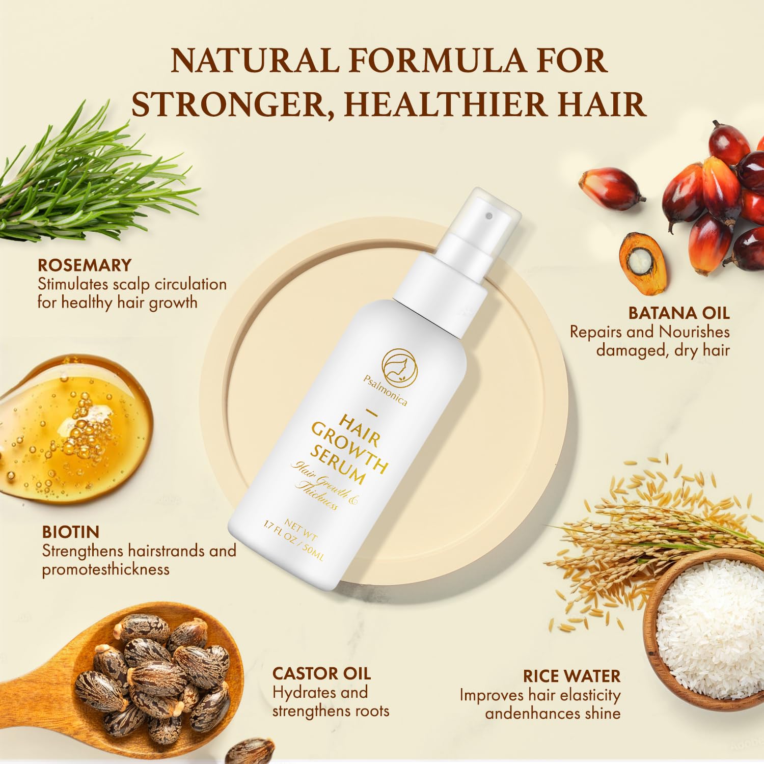 Psalmonica castor oil and rice water mix image showing nourishing care for strands