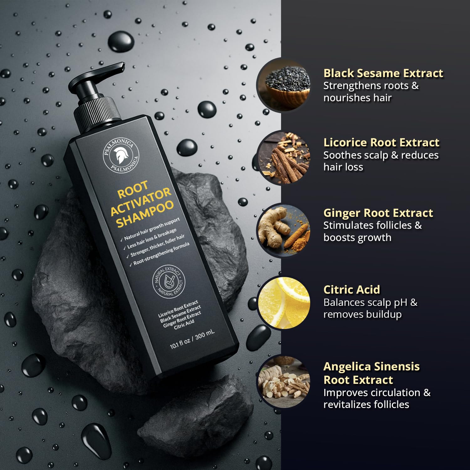 Psalmonica packaging box and bottle highlight daily-friendly, sulfate-free care.