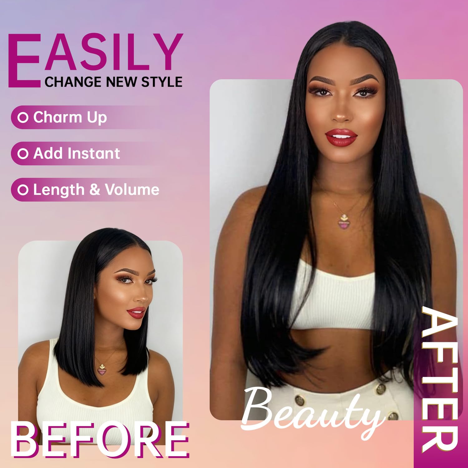 PSIOOL instant length and volume for versatile home styling.