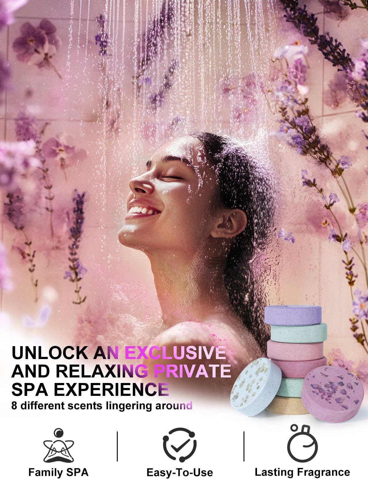 Psnli mint shower steamer revives the shower with refreshing aroma.