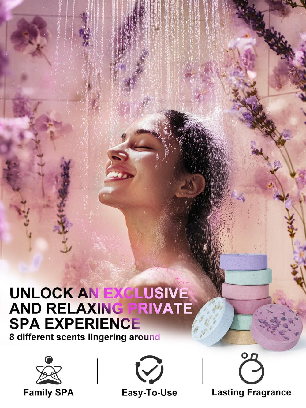 Psnli mint shower steamer revives the shower with refreshing aroma.