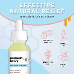 Psoriasis Honey dry oil texture dropper for fast absorption and lightweight moisture.
