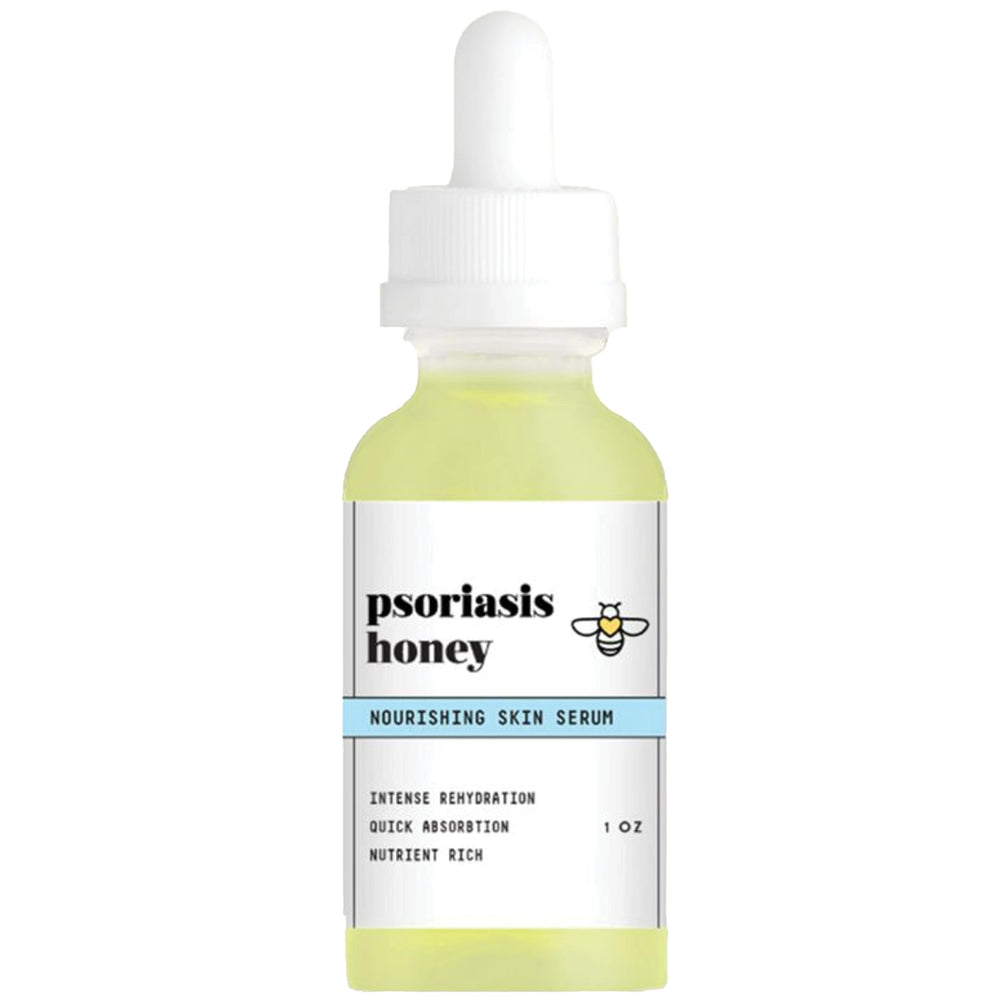 Psoriasis Honey Nourishing Scalp Serum bottle for non-greasy hydration.