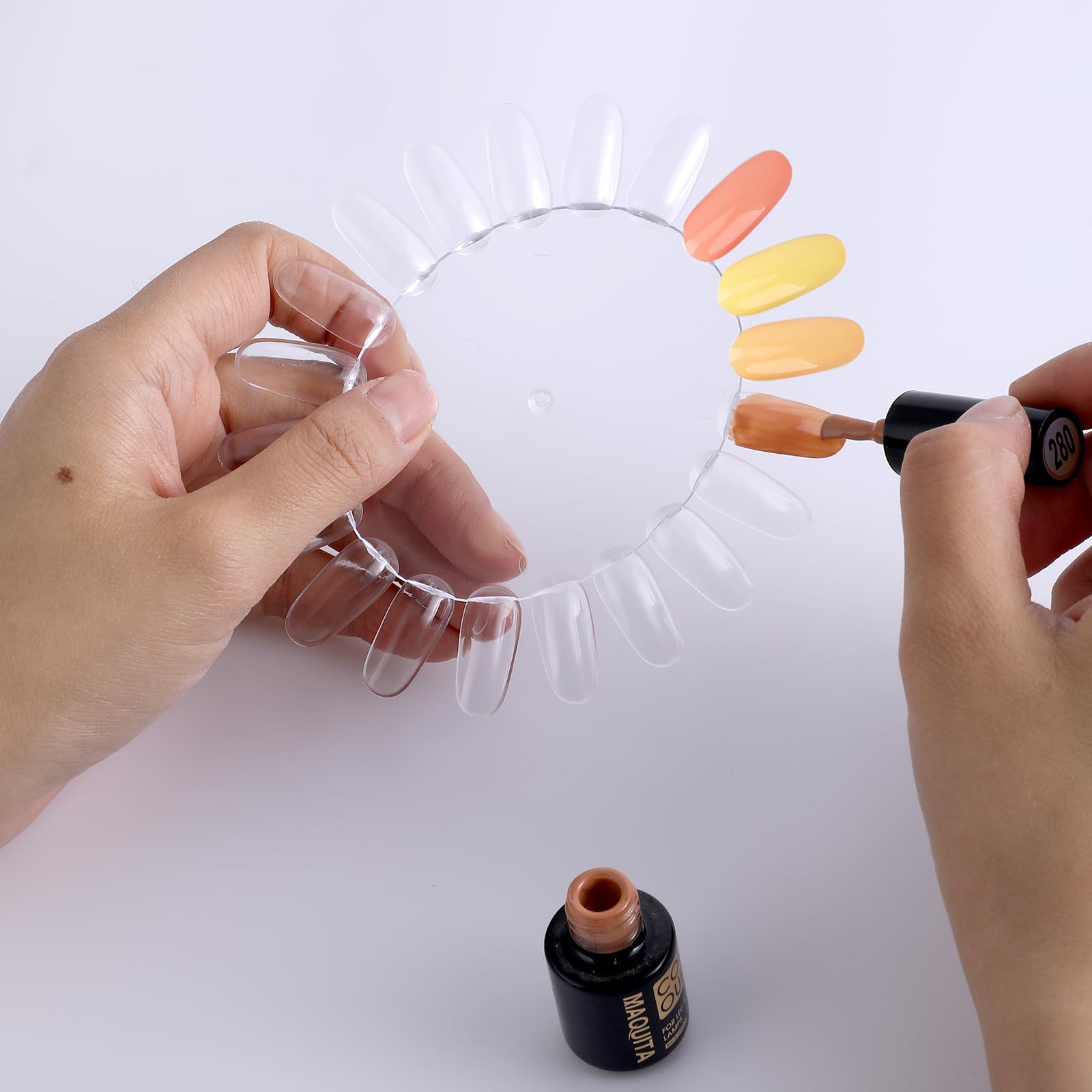 Psyqtsuary nail art color palette wheel compact size fits small desks.