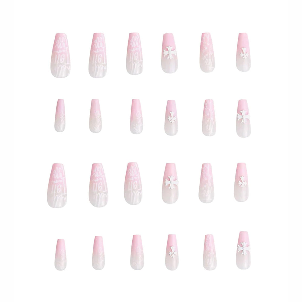 PSYTONE glossy press-on nails close-up showing durable, reusable design.