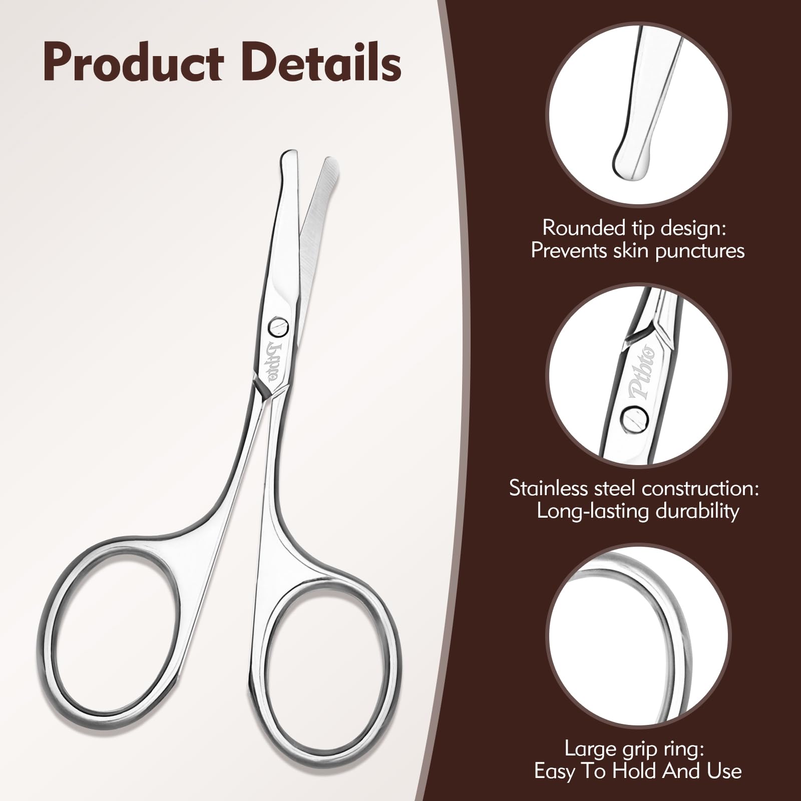 PTBTO Eyebrow Scissors nose hair trim for delicate areas