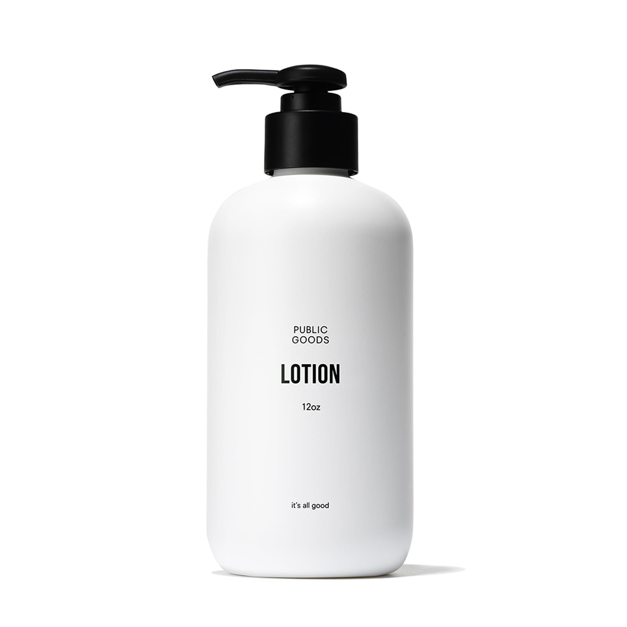 Public Goods body and hand lotion bottle close-up for daily hydration