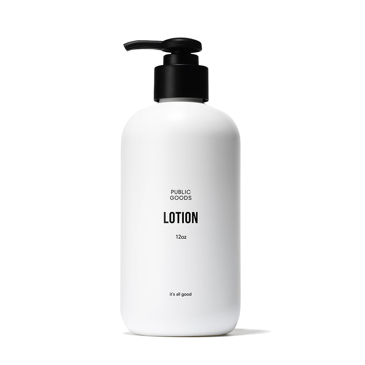 Public Goods body and hand lotion bottle close-up for daily hydration