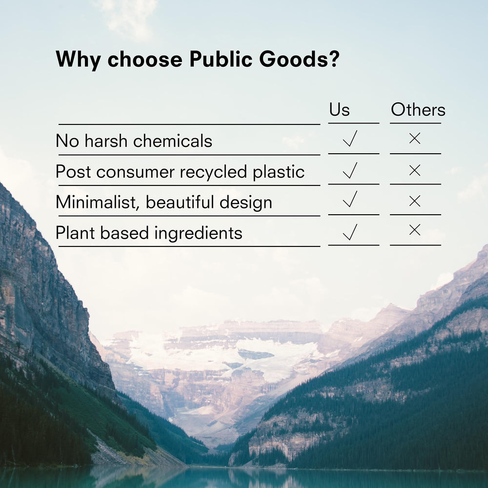 Public Goods Body Wash essential oils blend supports a gentle cleanse.