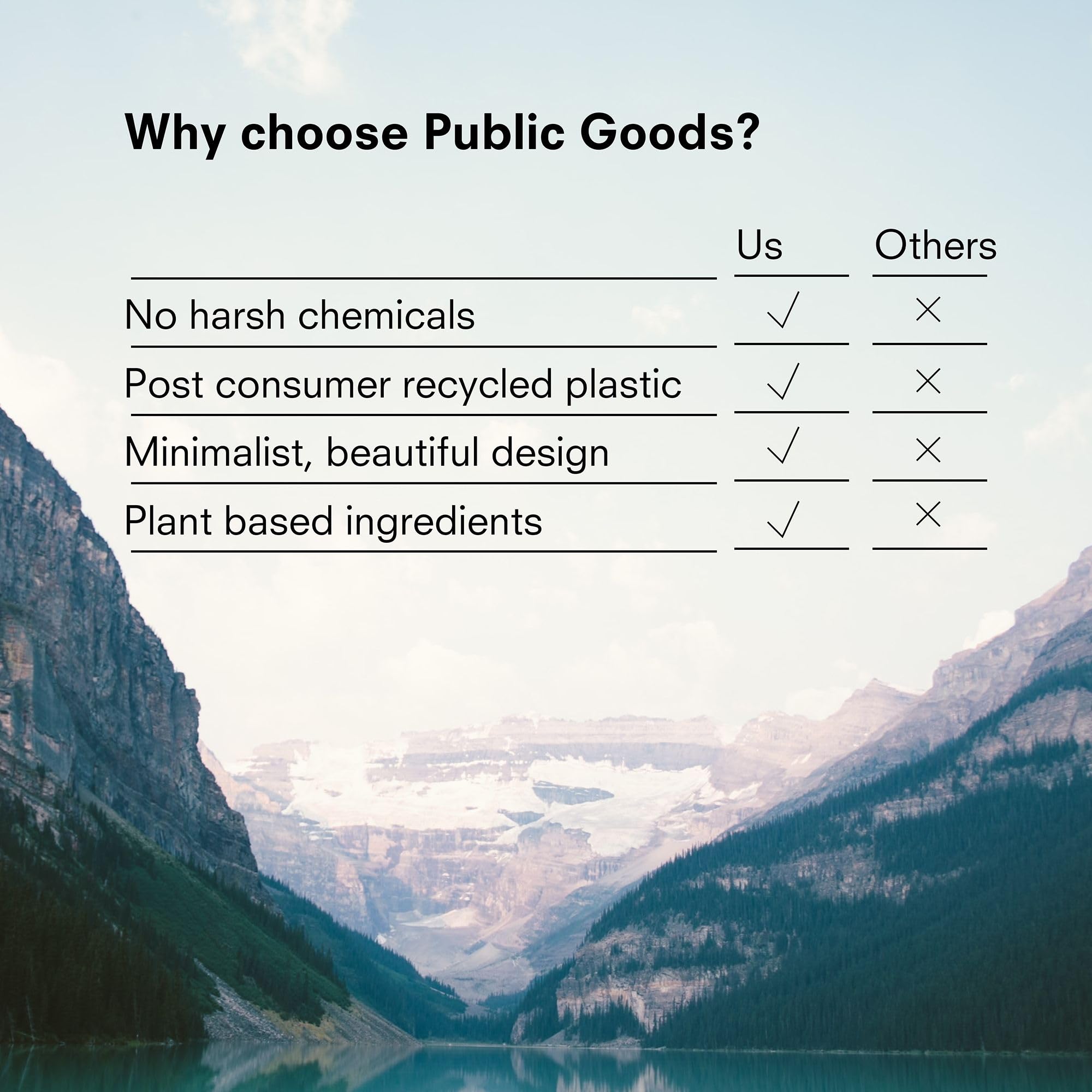 Public Goods cruelty-free packaging made from recycled materials.
