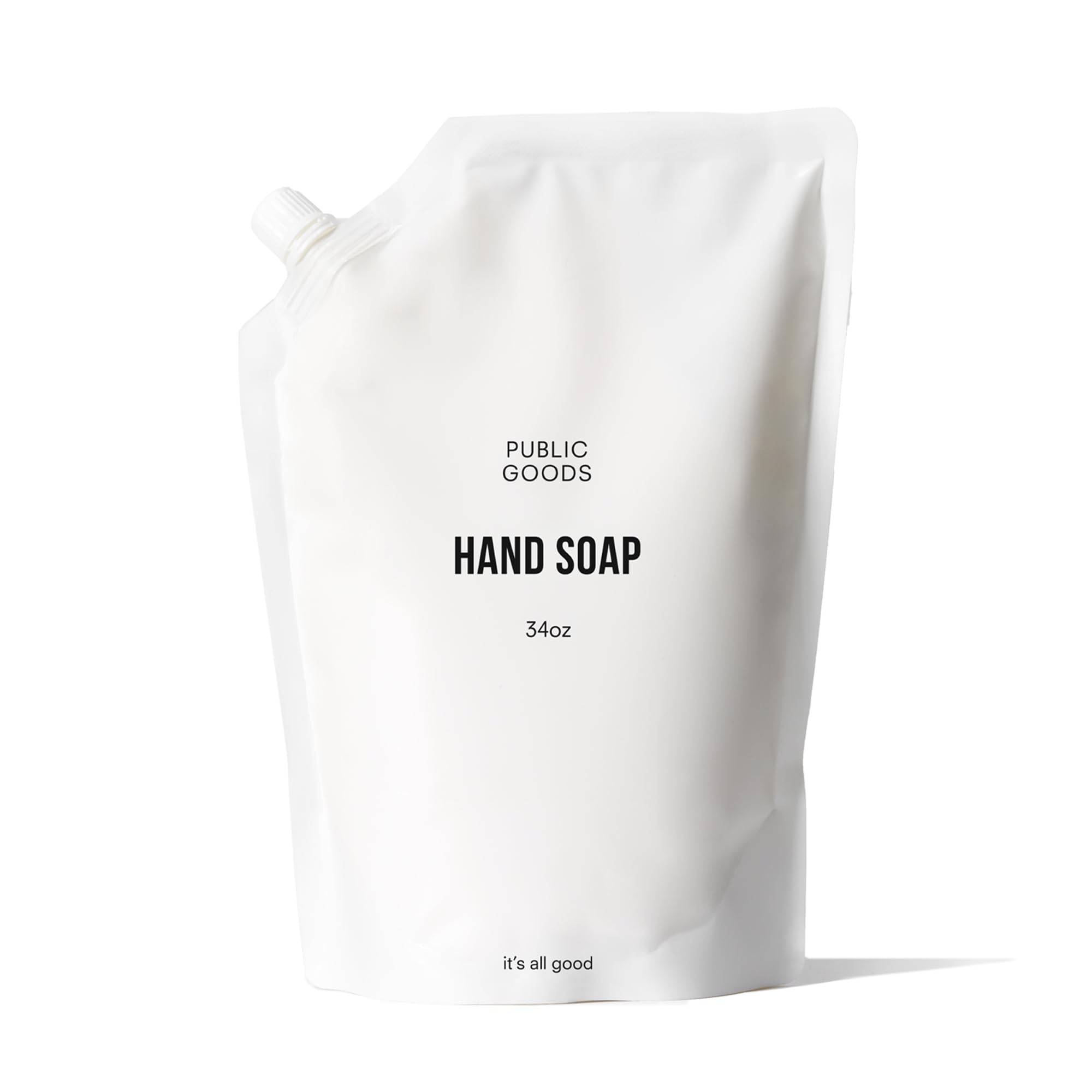 Public Goods Hand Soap bottle dispensing for quick, clean hands.