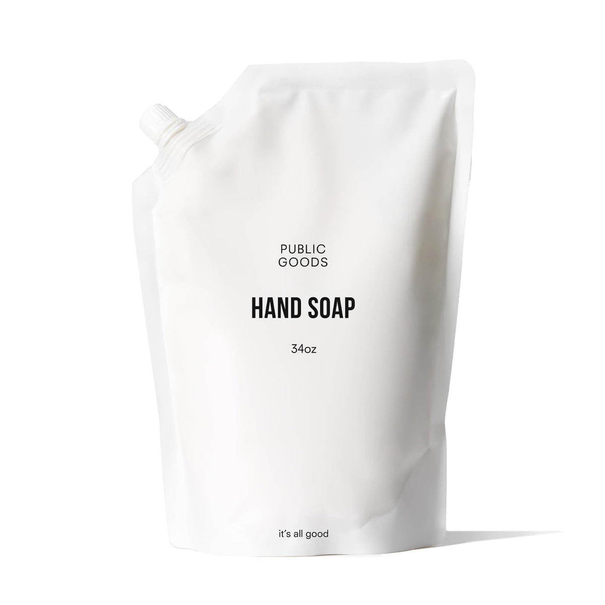 Public Goods Hand Soap bottle dispensing for quick, clean hands.