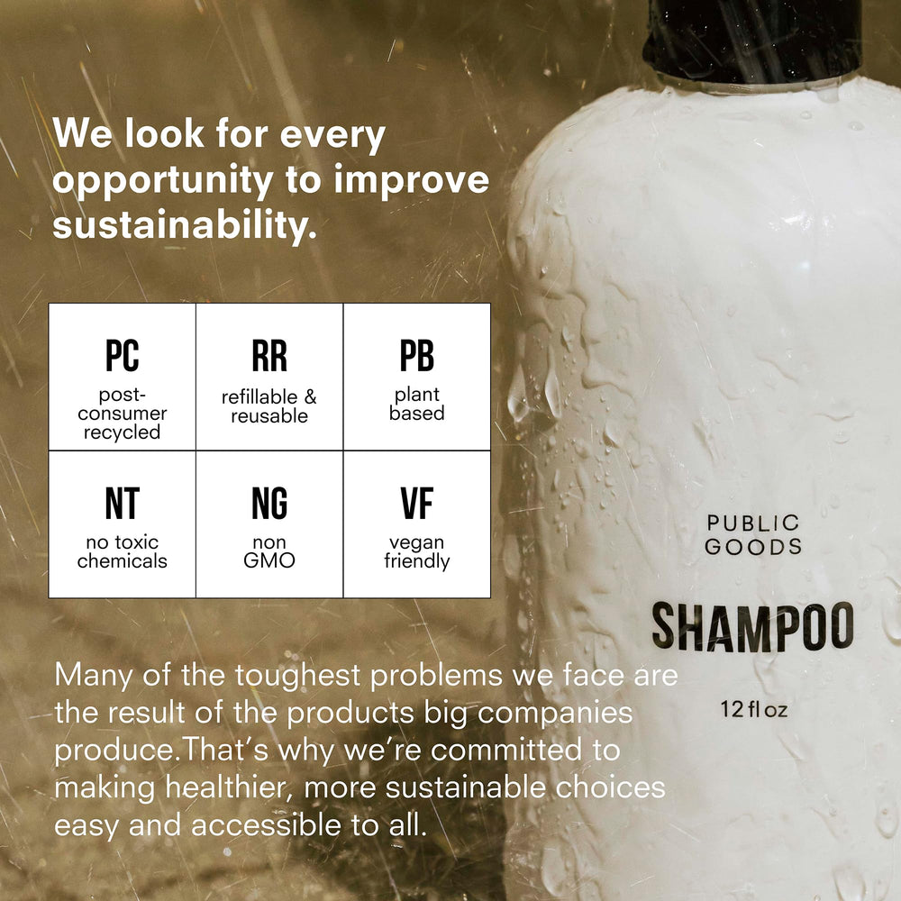 Public Goods shampoo lather close-up showing rich foam and gentle cleanse.