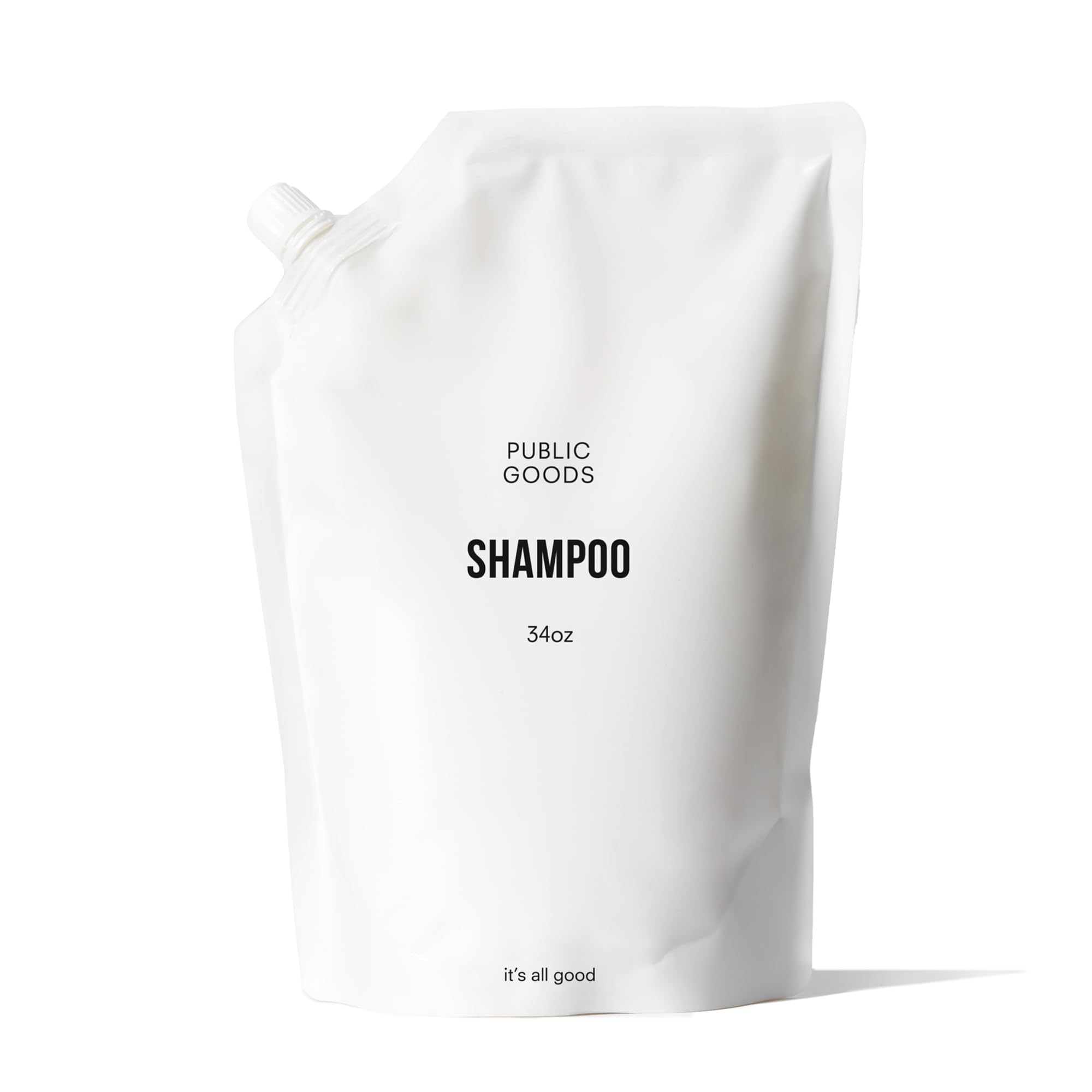 Public Goods Shampoo bottle with natural essential oils for gentle cleansing.