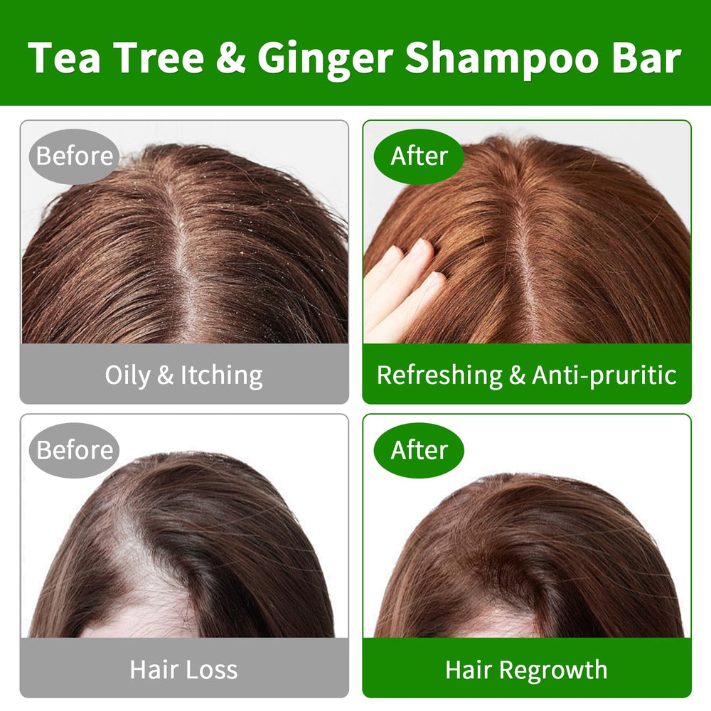 Pubpok natural ingredients label features ginger, tea tree, lemon, and olives for scalp care.
