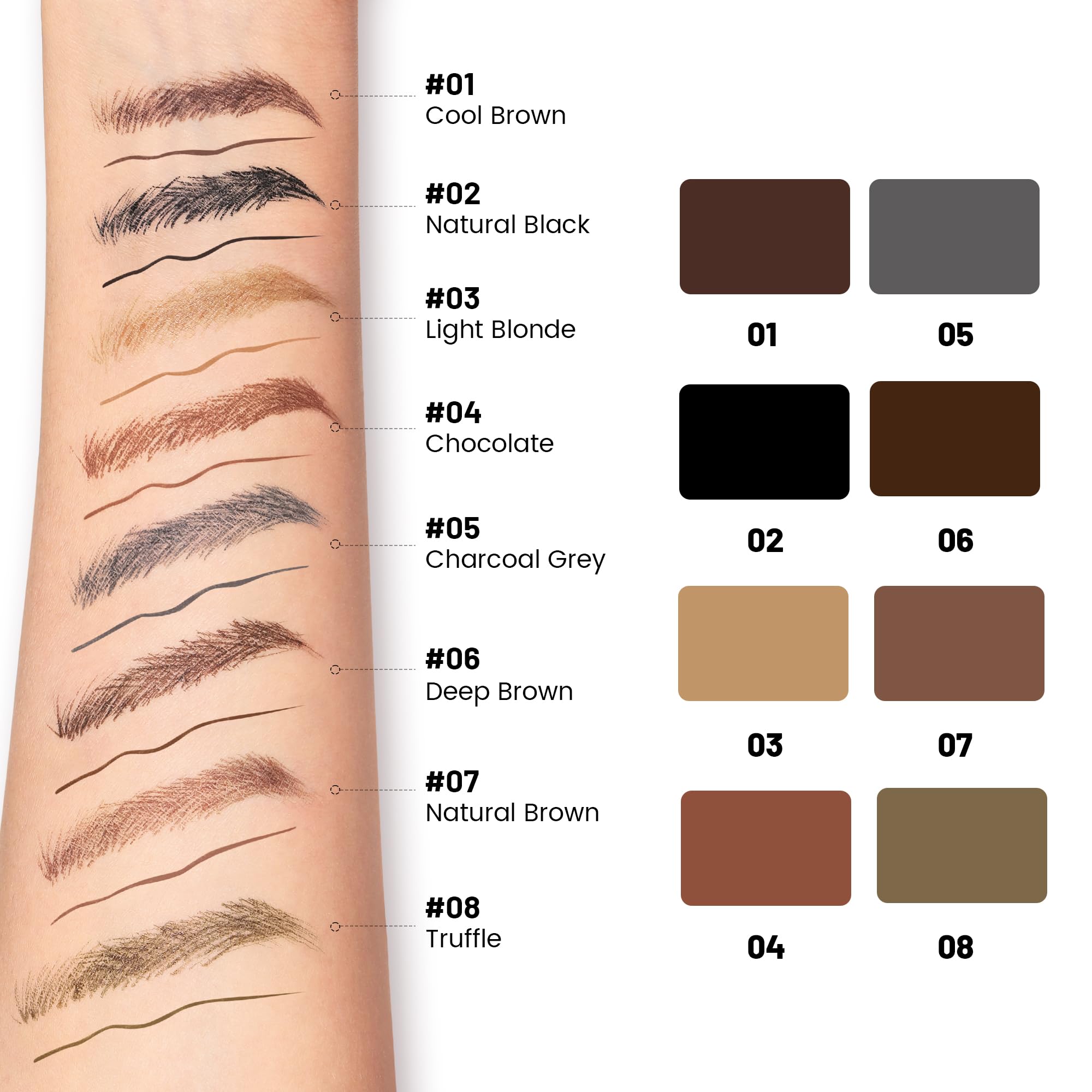 Pudaier multiple color options to match your brow shade precisely.