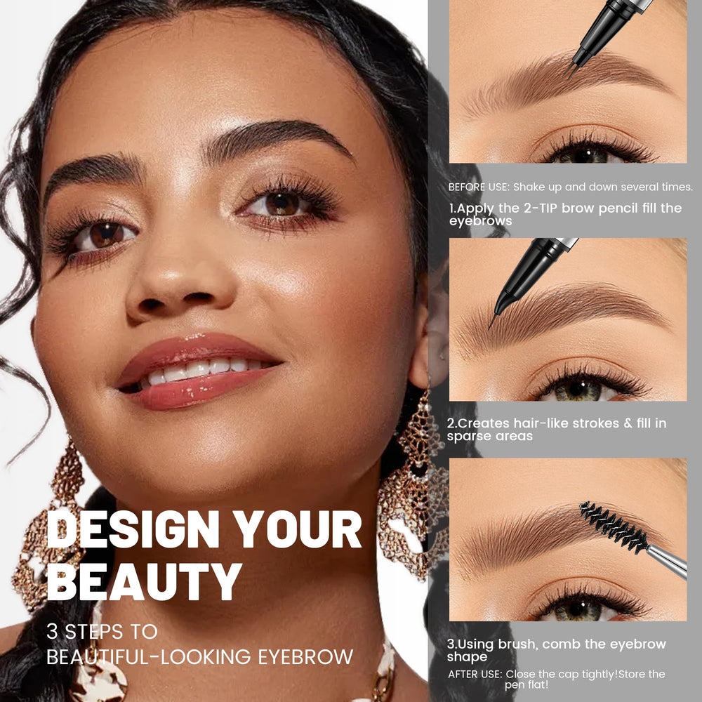 Pudaier precision stroke tip creates realistic brow hairs.