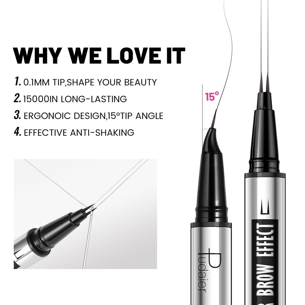 Pudaier waterproof brow pen lasts up to 24 hours for all-day wear