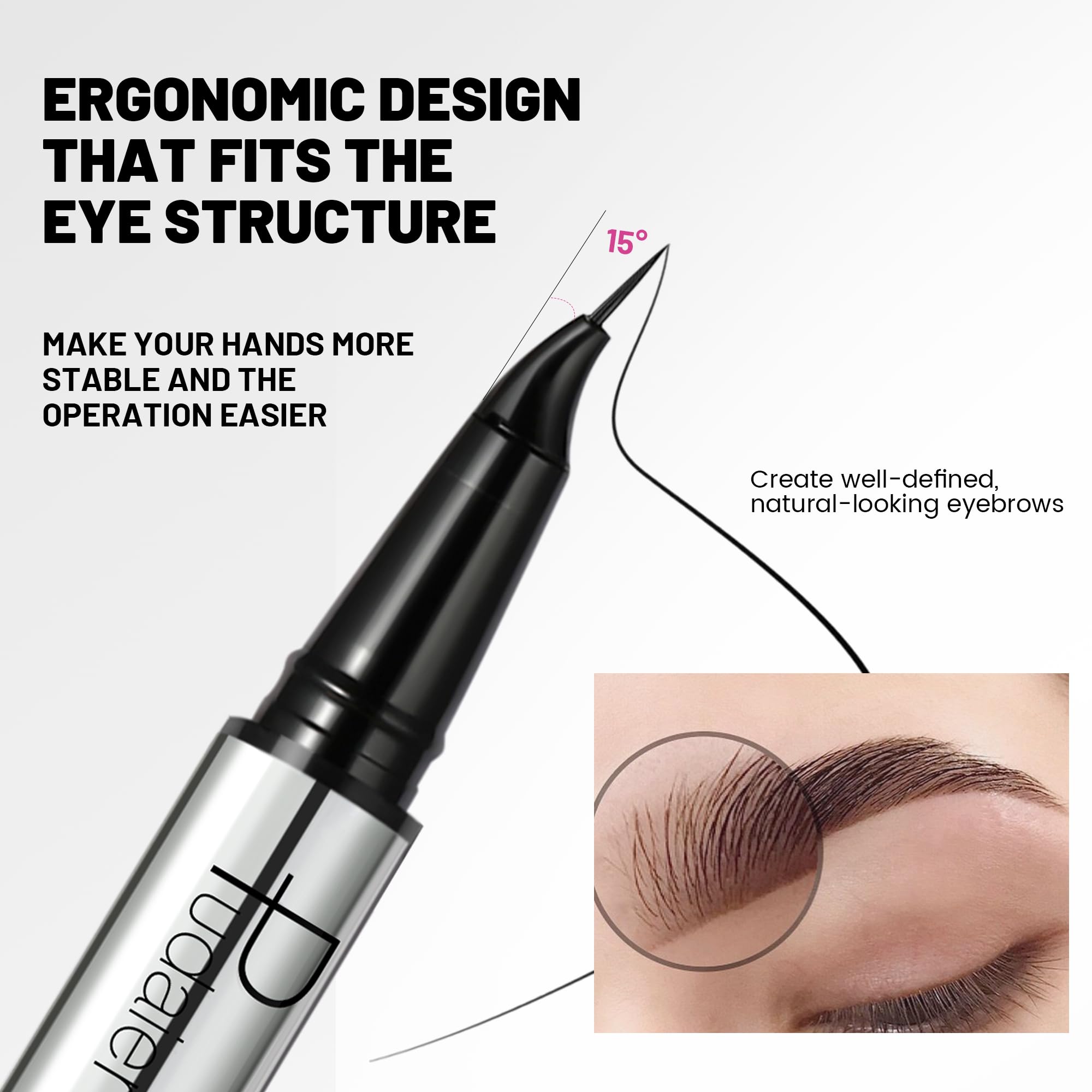 Pudaier waterproof brow pen resists sweat and rain.