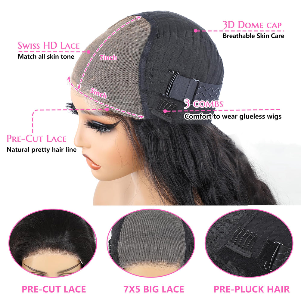 Puhasty 3D dome-cap wig with non-slip band for secure fit.
