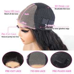 Puhasty 3D dome-cap wig with non-slip band for secure fit.