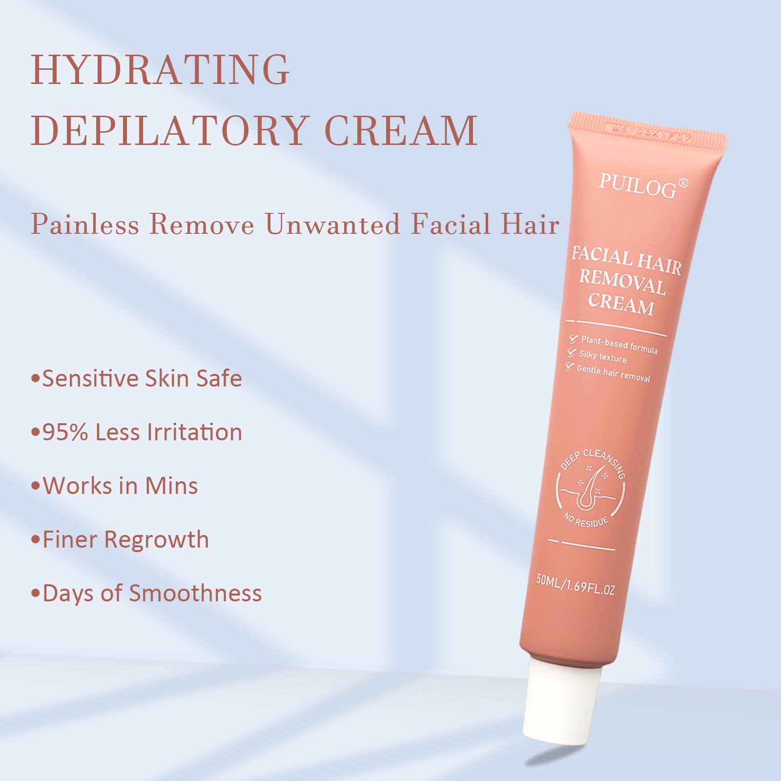 PUILOG depilation spatula shown for even facial application.
