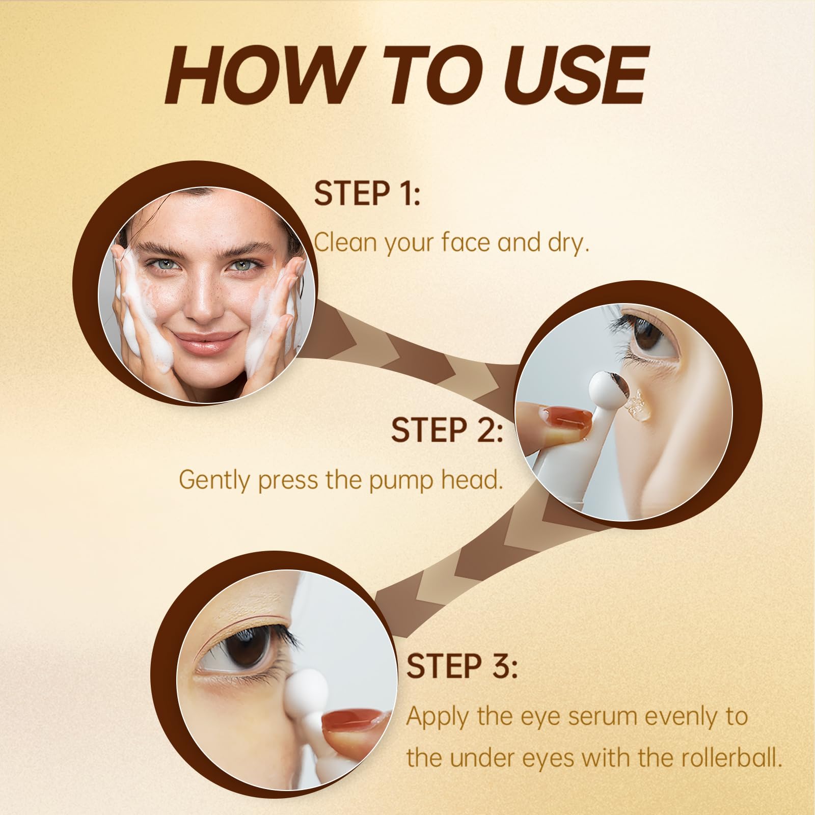 PUILOG applying under-eye cream for a brighter rested look