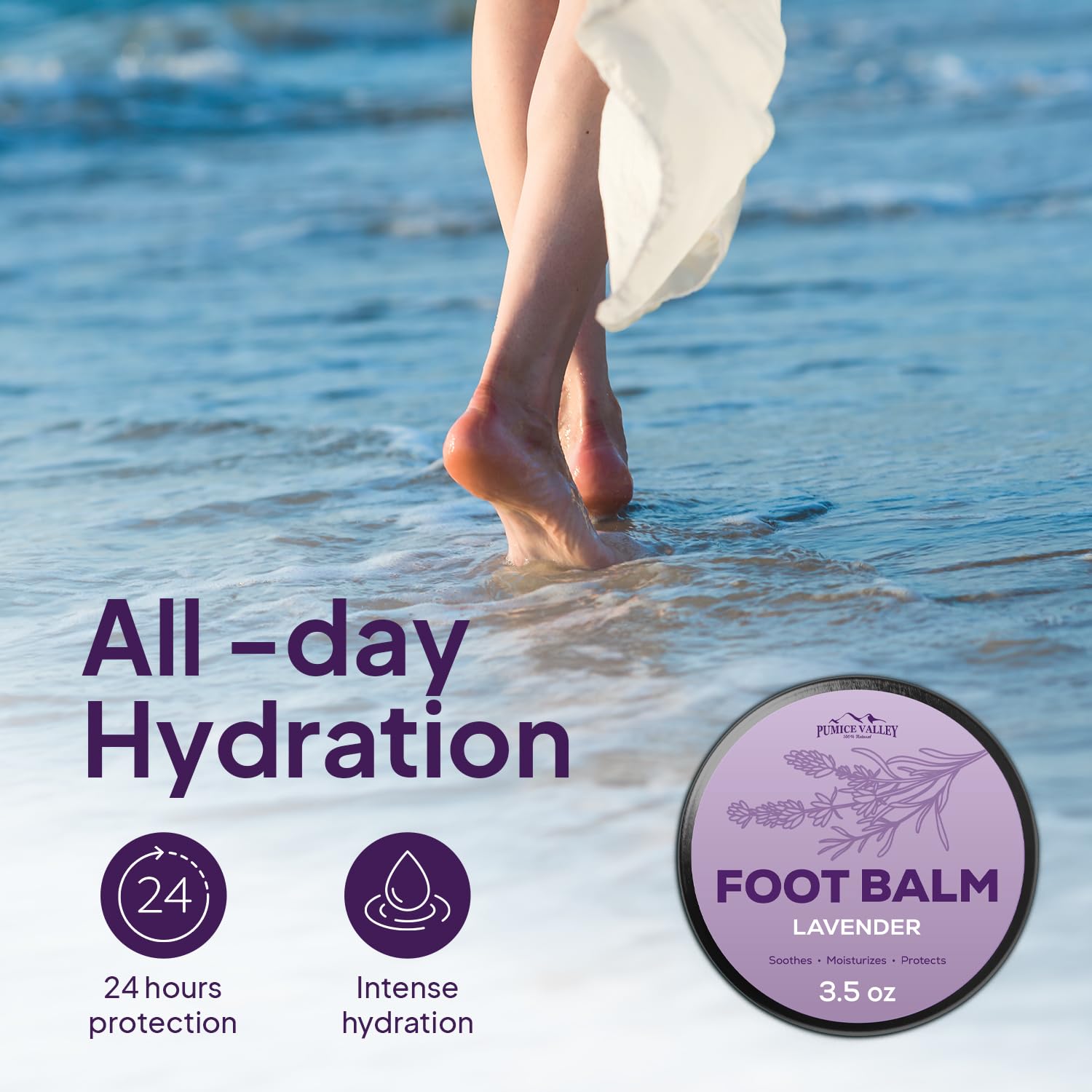 Pumice Valley Foot Balm callus care close-up for smoother skin