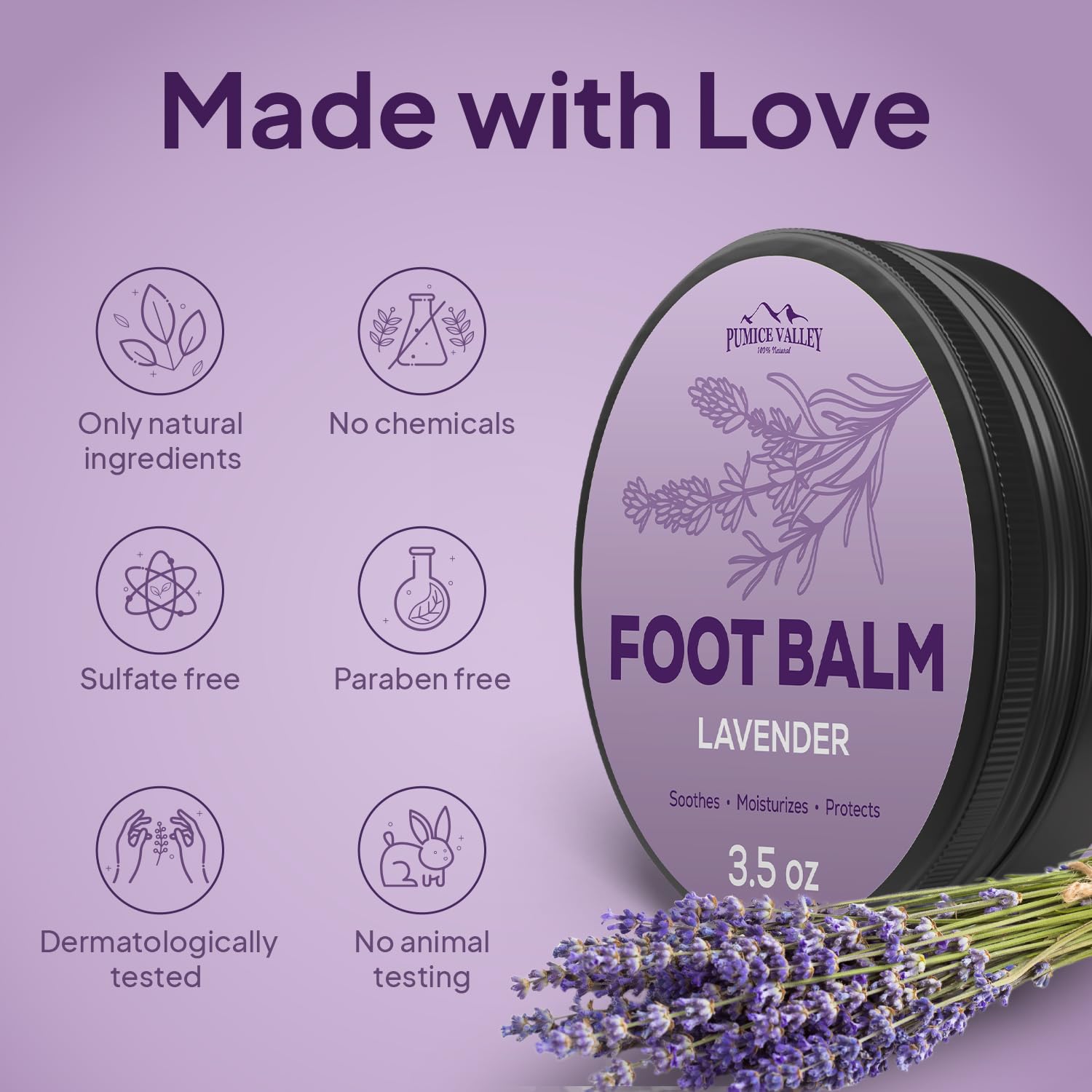 Pumice Valley Foot Balm texture close-up highlighting gentle nourishment