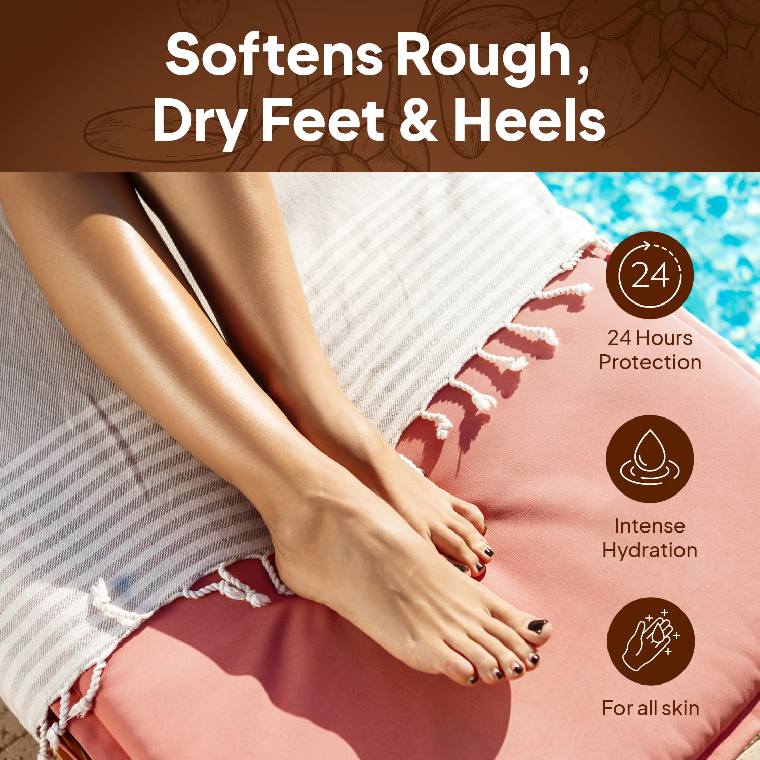 Smooth finish on skin after using Pumice Valley foot cream.