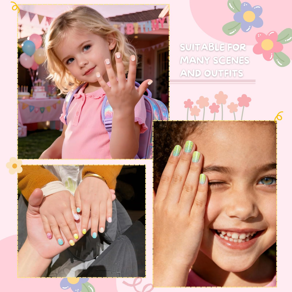 Pumkryth nails with glue tabs for easy application.