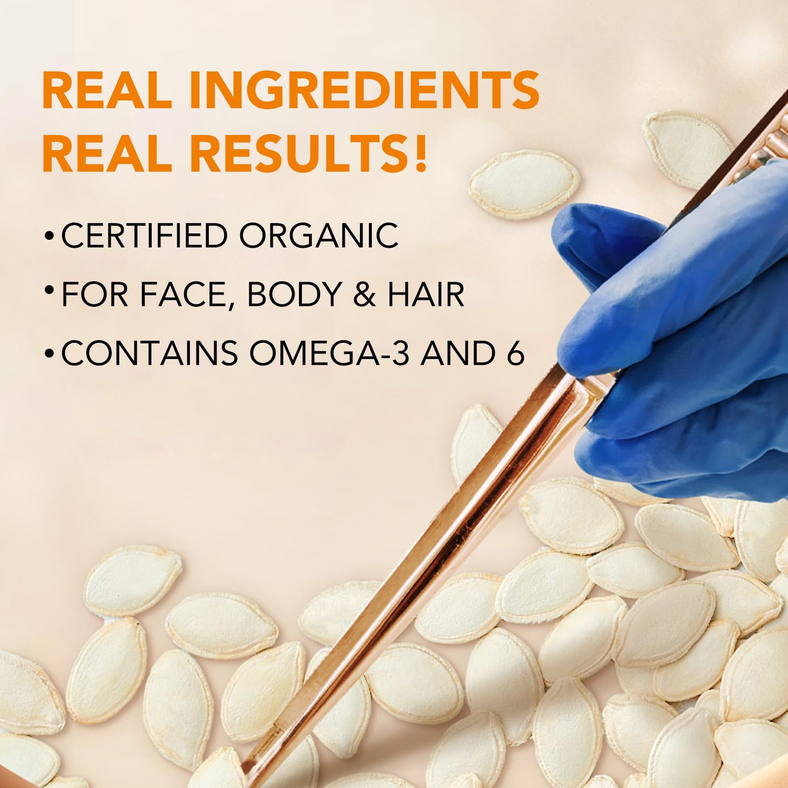 Pumpkin Seed Oil body moisturizer for smooth skin.