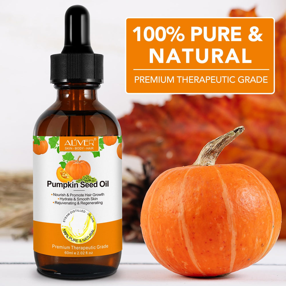 Pumpkin Seed Oil scalp nourishment close-up, ideal for scalp care routine.