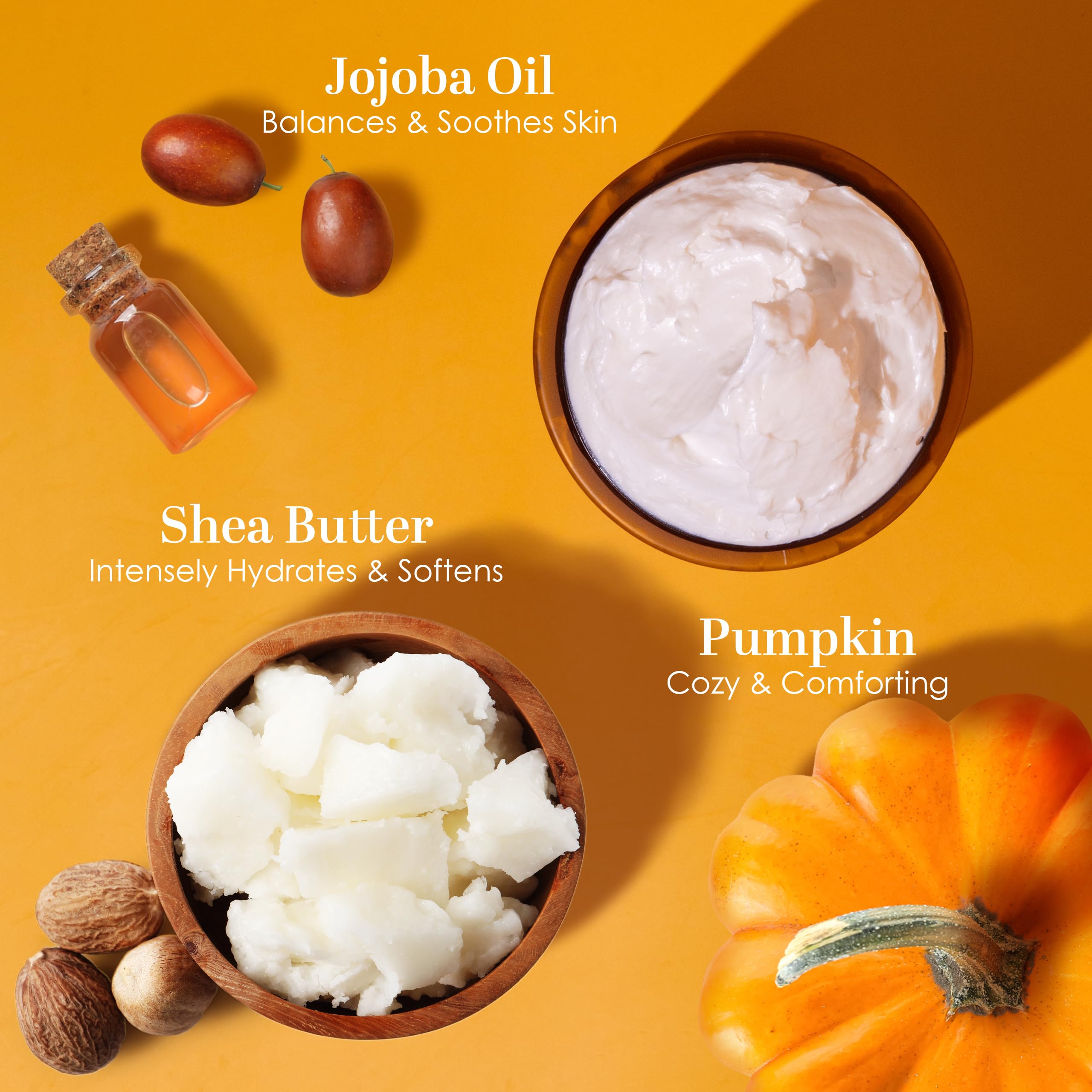 Pumpkin spice aroma evokes warm autumn scent with Better Shea Butter.