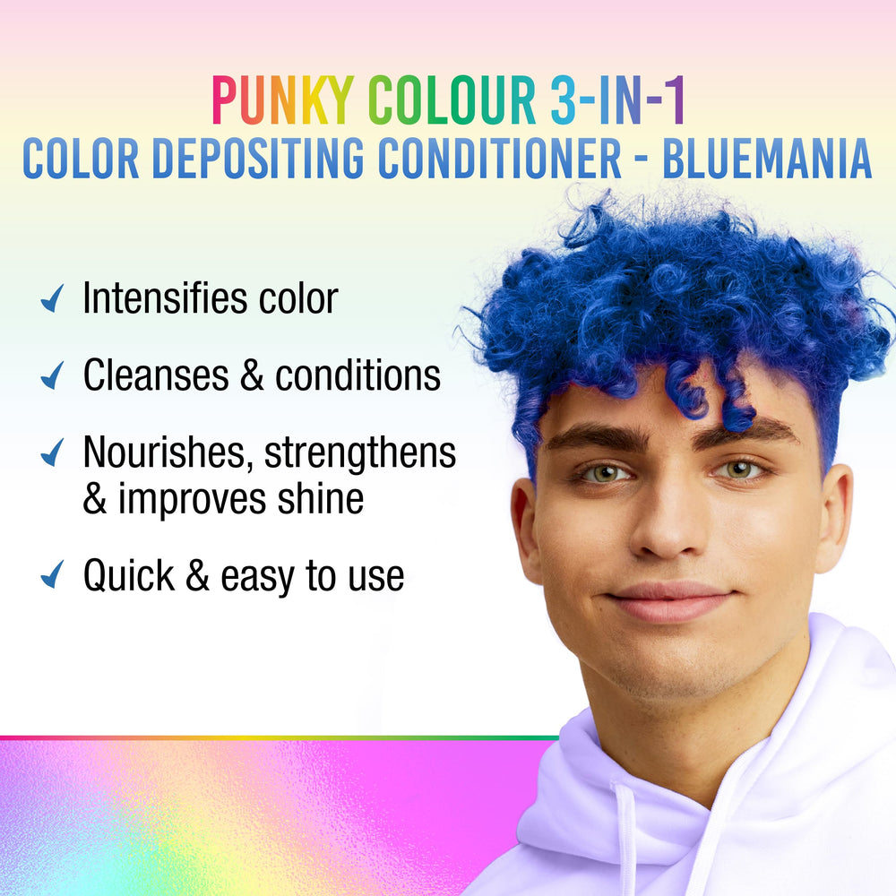 Punky Colour Bluemania applied to hair for a quick color refresh