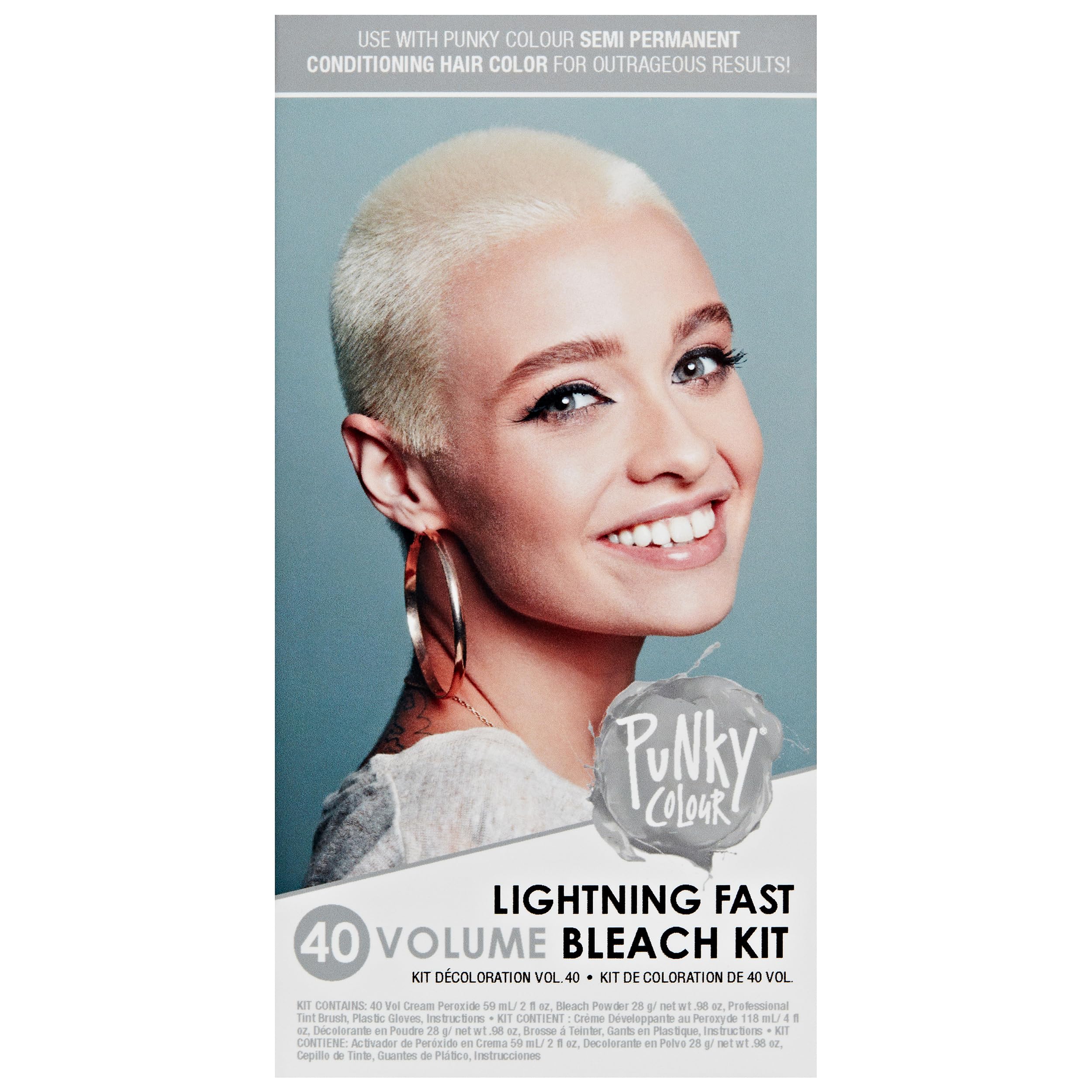 Punky Colour Lightning Fast 40 Volume Kit box close-up for at-home lightening