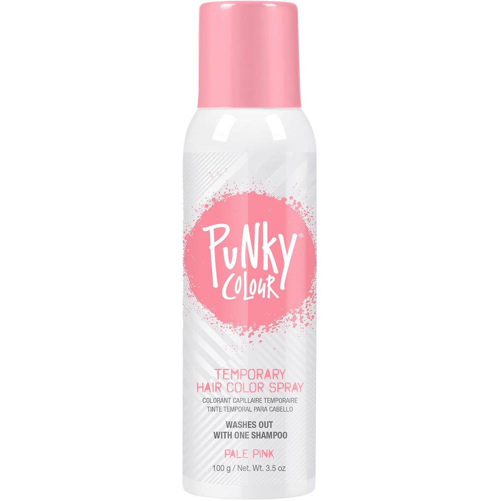 Punky Pale Pink Hair Spray applies instantly for a playful pastel look.